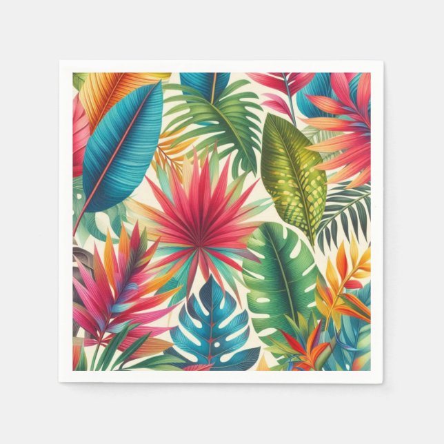Farbiges tropisches Leaf-Hawaiisches Muster Serviette (Vorderseite)