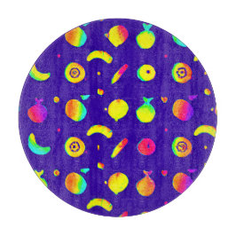 Farbiges tropisches Neonfruchtmuster Schneidebrett