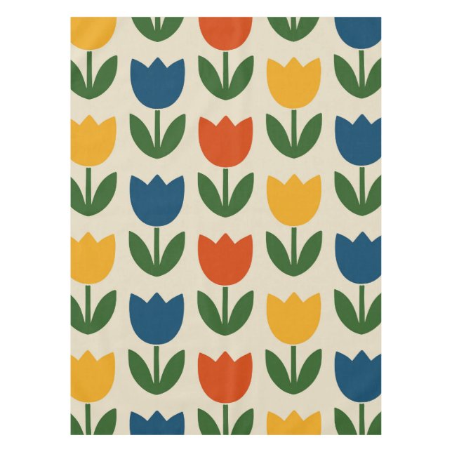 Farbiges Tulpenmuster Tischdecke (Vorderseite)