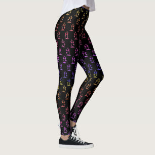 Farbiges Tweety Muster in schwarzem, trendigem Tee Leggings