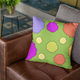 Farbiges und funky geometrisches Polka-Dot-Kopfkis Kissen