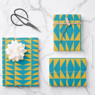 Farbiges und helles geometrisches Triangle-Design  Geschenkpapier Set