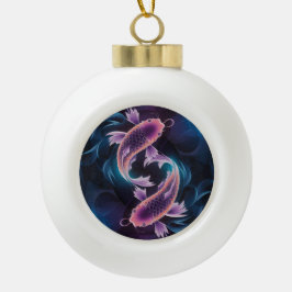 Farbiges und lichtdurchlässiges exotisches Fischaq Keramik Kugel-Ornament