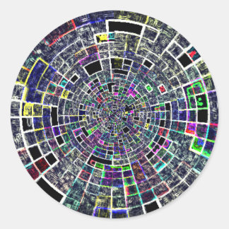 Farbiges ungewöhnliches Muster Runder Aufkleber