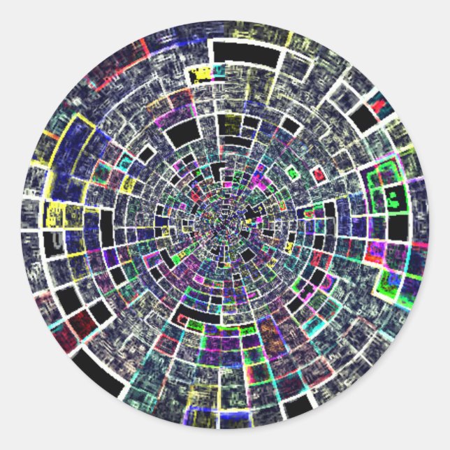 Farbiges ungewöhnliches Muster Runder Aufkleber (Vorderseite)