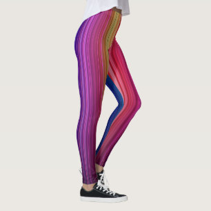 Farbiges vertikales Acryl-Regenbogenmuster Leggings