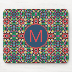 Farbiges Verziertes Kaleidoskop-Muster Mousepad