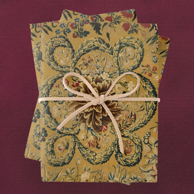 Farbiges Vintages Blumenmuster Geschenkpapier Set (Von Creator hochgeladen)