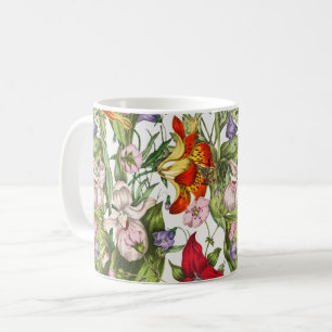 Farbiges Vintages, florales Muster Kaffeetasse