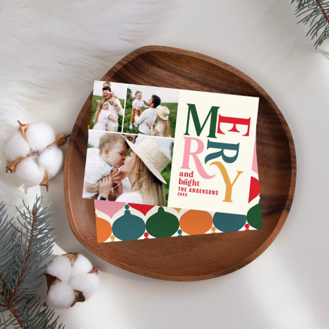 Farbiges Vintages Foto mit fröhlichen Chritsmas Ankündigung (Von Creator hochgeladen)