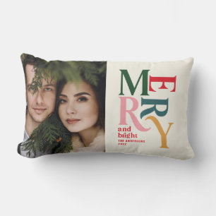 Farbiges Vintages Foto mit fröhlichen Chritsmas Lendenkissen