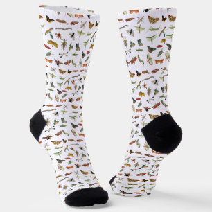 Farbiges Vintages Insektenbild Socken