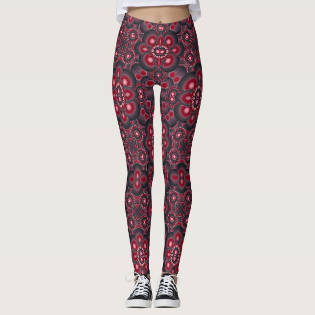 Farbiges Vintages Kunstdesign Leggings (Vorderseite)