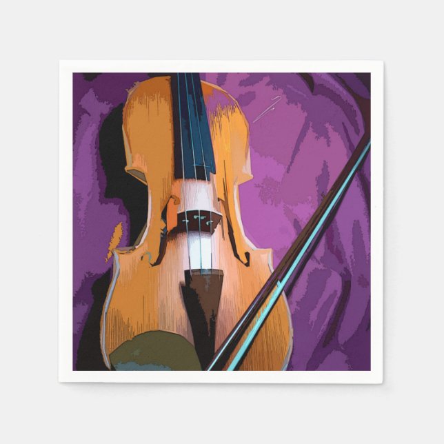 Farbiges Vintages Set von Servietten - Viola (Vorderseite)