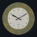 Farbiges Vintages Verziert Paisley-Muster Große Wanduhr<br><div class="desc">Farbenfrohe Vintage verzierte Paisley-Muster mit grünen Obertönen,  beige und blau-grün Akzente. Es sind nur wenige Farben verfügbar</div>