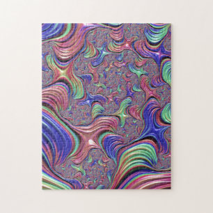 Farbiges Vortex Abstraktes Trippy Spiral-Fraktal Puzzle