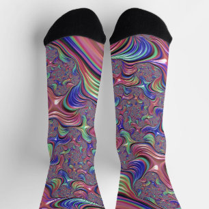 Farbiges Vortex Abstraktes Trippy Spiral-Fraktal Socken