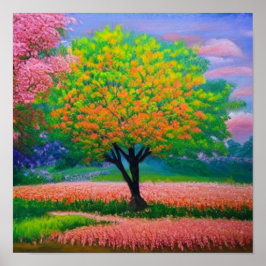 Farbiges Waldposter Poster