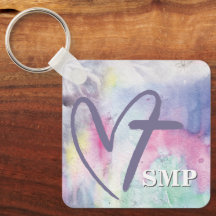 Farbiges Wasserfarbenkreuz Monogramm