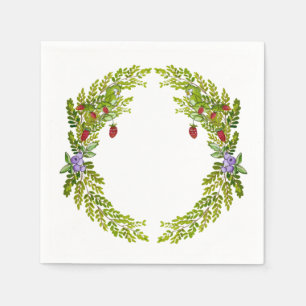 Farbiges Wasserfarbmuster der Beeren-Mäusekmatte c Serviette