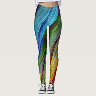 Farbiges WAVY Design in Blau und Aquamarin Leggings