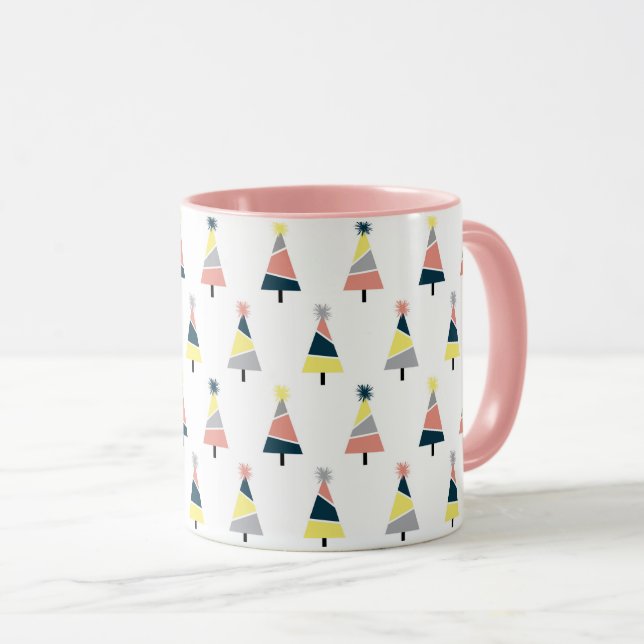 Farbiges Weihnachtsbaummuster Tasse (VorderseiteRechts)