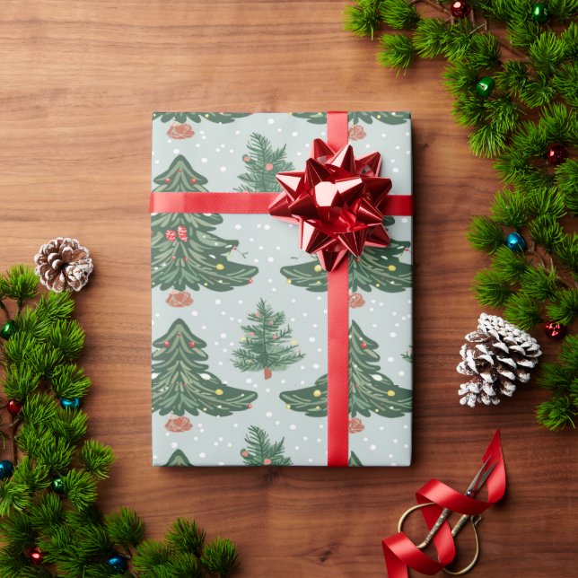 Farbiges Weihnachtsbaumpapier Geschenkpapier (Feiertagsgeschenk)