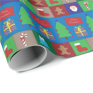 Farbiges Weihnachtsmuster Geschenkpapier