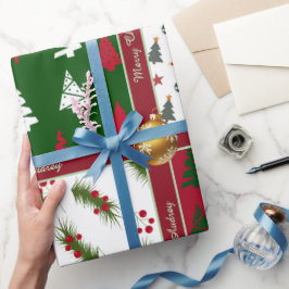 Farbiges Weihnachtswrapping Papier mit Text Geschenkpapier