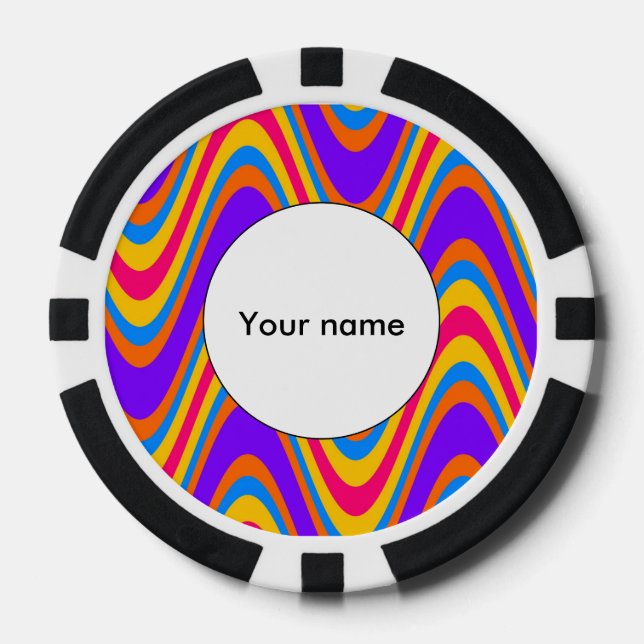 Farbiges Wellenmuster Pokerchips (Vorderseite)