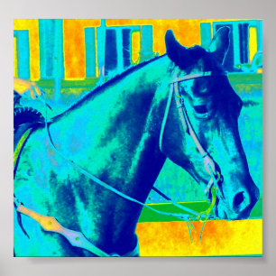 Farbiges Western Pferd Poster