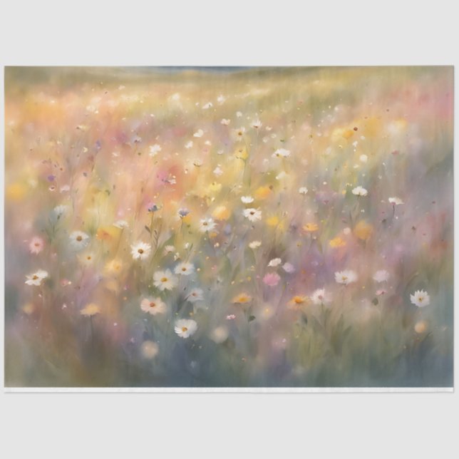 Farbiges Wildblume 18b Dekoupage Tissue Paper Seidenpapier (Vorderseite)