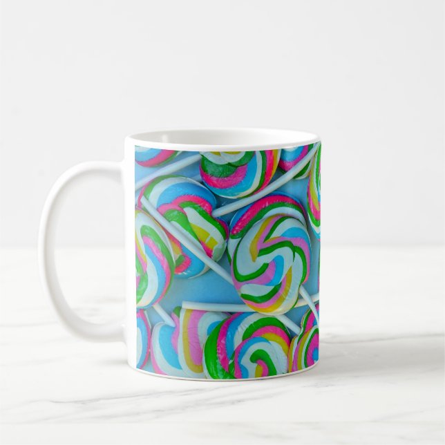 Farbiges Wirbles Lollipopmuster Tasse (Links)