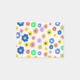 Farbiges Y2K kleines Blume-Muster Post-it Klebezettel