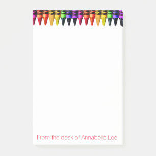 Farbiges Zeichenstift-Aquarell Post-it Klebezettel