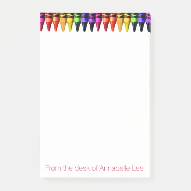 Farbiges Zeichenstift-Aquarell Post-it Klebezettel (Vorderseite)