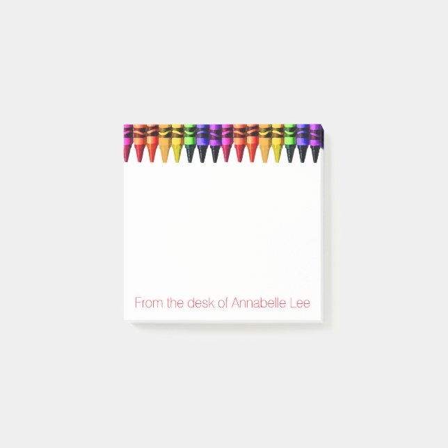 Farbiges Zeichenstift-Aquarell Post-it Klebezettel (Vorderseite)