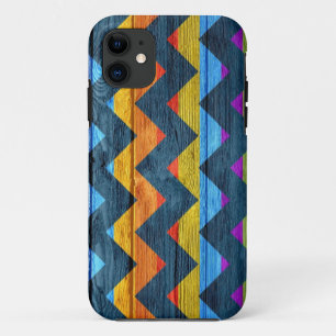 Farbiges Zickzack Holz Abstrakt Nr. 3 Case-Mate iPhone Hülle