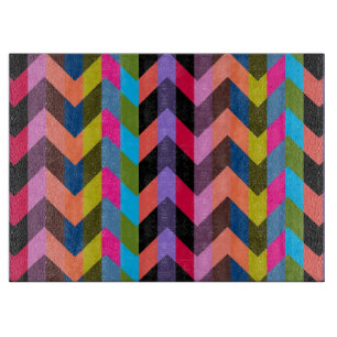 Farbiges Zickzack Muster 2 Schneidebrett