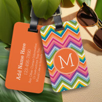 Farbiges Zickzack Muster mit Monogramm
