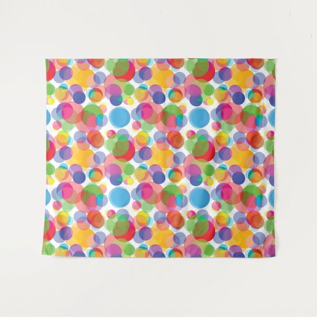 Farbiges Zirkelmuster Wandteppich (Vorderseite (Horizontal))