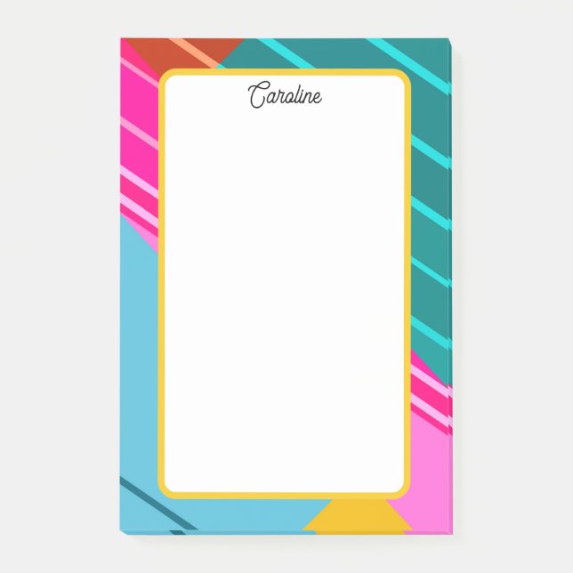 Farbintensive geometrische Grafikdesign Post-it Klebezettel (Vorderseite)