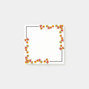Farbintensive Herbstwald-Ahornblätter Post-it Note Klebezettel