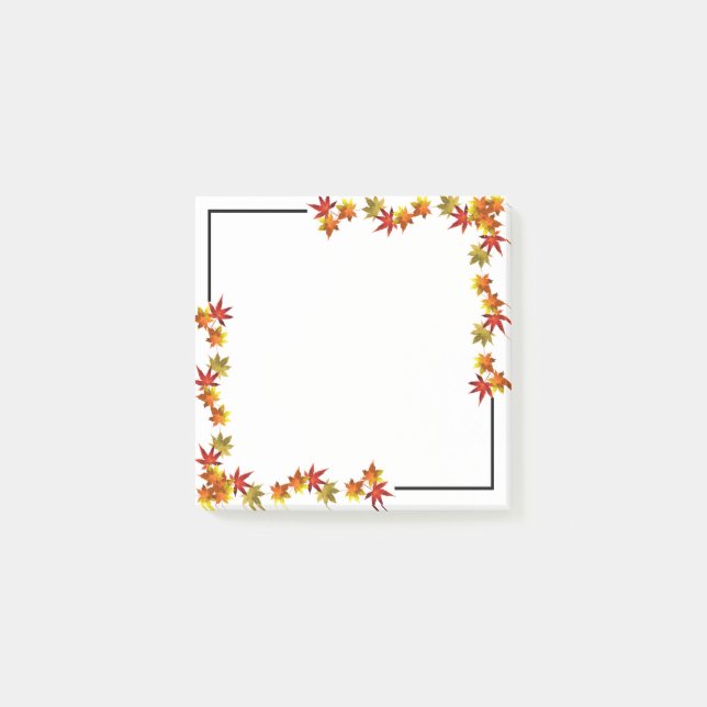 Farbintensive Herbstwald-Ahornblätter Post-it Note Klebezettel (Vorderseite)
