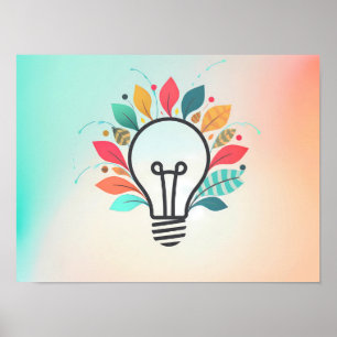 Farbintensive konzeptionelle Kunst: Idee Blüht Abs Poster