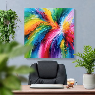 Farbintensive zeitgenössische abstrakte Kunst Leinwanddruck