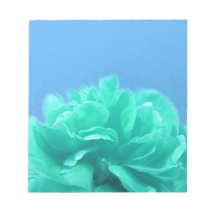 Farbintensives Blau Grün Floral Notizblock