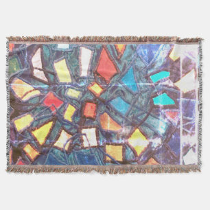 Farbintensives blaues Retro-Grunge-Buntglas-Aspekt Decke