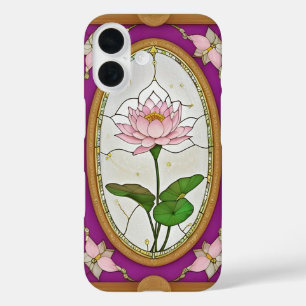 Farbintensives Bleiglas-Blumendesign iPhone 16 Hülle