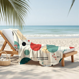 Farbintensives geometrisches Muster aus der Mitte  Strandtuch